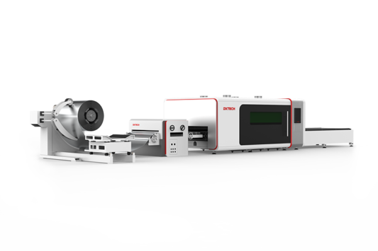 Nuova macchina da taglio laser in fibra di alimentazione alimentata a bobina di metallo automatica