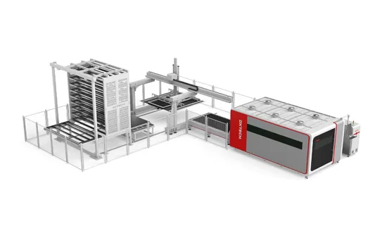 Macchina automatica per il taglio laser di carico e scarico con sistema di stoccaggio