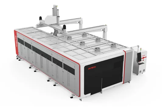 Macchina per il taglio laser di tubi in lamiera con tavolo di scambio protettivo serie SPTA con sistema di caricamento